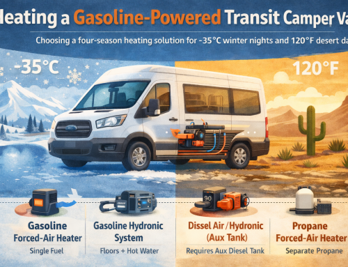 Heating a Gasoline-Powered Transit AWD Camper Van for True Four-Season Use